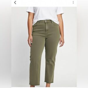 RALPH LAUREN GREEN LABEL REGAL STRAIGHT CROP RAW HEM HIGH RISE JEANS